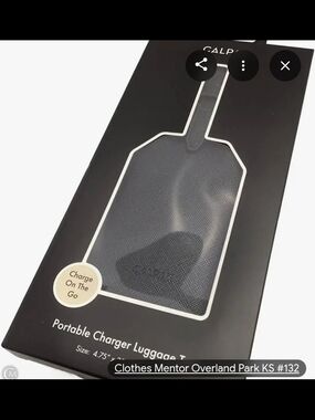 Calpak Portable Charger Luggage Tag in Black